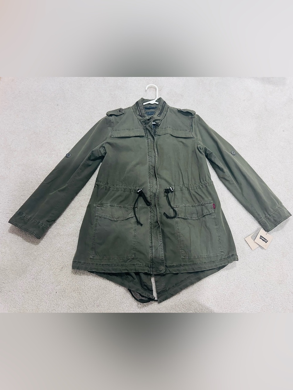 Levi's Olive Utility Jacket with Drawcord Waist